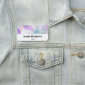 紫、緑、ピンクの流れる色エレガント 名札 (インサイチュ)