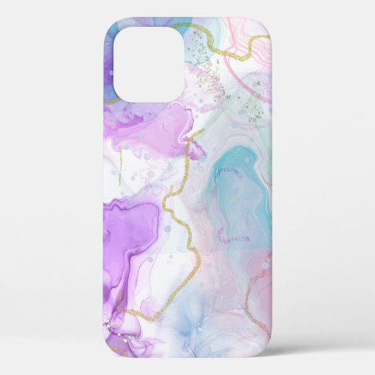紫、緑、ピンクの流れる色エレガント Case-Mate iPhoneケース (裏面)
