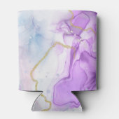 紫、緑、ピンクの流れる色結婚の 缶クーラー (裏面)