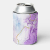 紫、緑、ピンクの流れる色結婚の 缶クーラー (缶裏面)