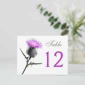 紫、緑、白いアザラシのテーブル番号カード ポストカード (スタンド正面)