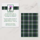 紫、緑、白のタータンチェックアザラシ囲みカード エンクロージャーカード (正面/裏面)