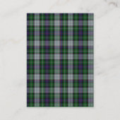 紫、緑、白のタータンチェックアザラシ囲みカード エンクロージャーカード (裏面)