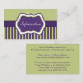 紫、緑、白のダマスクのエンクロージャカード エンクロージャーカード (正面/裏面)