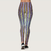 紫、緑、白のパタストライプのーン レギンス (裏面)