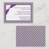 紫、緑、白の水玉模様の封入カード エンクロージャーカード (正面/裏面)