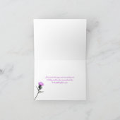 紫、緑、白の蓟の感謝カード サンキューカード (内部)