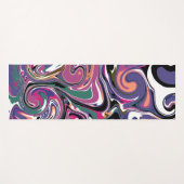 紫、緑、白ピンクの大理石の渦巻き流体アート ヨガマット (正面(横))