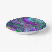 紫、緑、青の流体アート大理石 ペーパーボウル (傾斜あり)