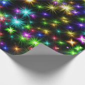 紫、緑、青、星クリスマス ラッピングペーパー (角)