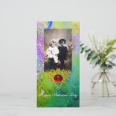 紫、緑、黄色のハートスパークルのケルト金ゴールド シーズンカード (スタンド正面)