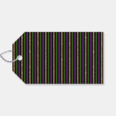 紫、緑、黒、フェイク金ゴールドストライプマルディグラ ギフトタグ (裏面横)