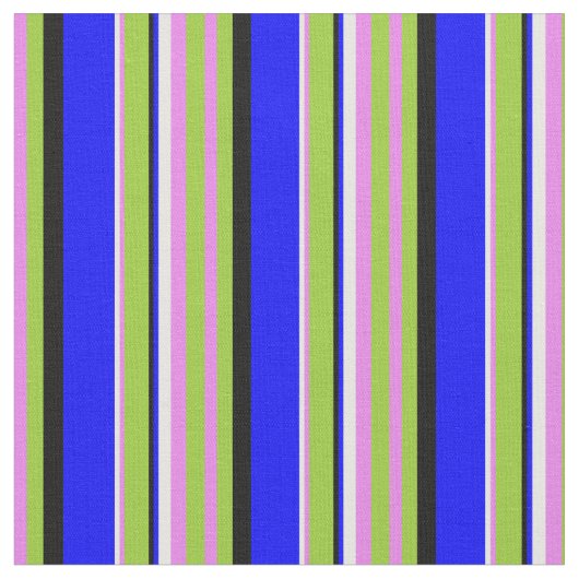 紫、緑、黒、青、白の色の線 ファブリック (クローズアップ)