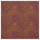 紫、茶色、金ゴールドひまわり ファブリック (見本)