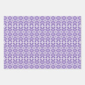 紫、薄紫、白モロッコパターン ラッピングペーパーシート (正面3)