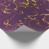紫、薄紫、金ゴールド、黄金、ウイルス、抽象芸術 ラッピングペーパー (角)