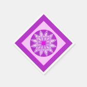 紫、蘭、ピンクのマンダラパターン スタンダードカクテルナプキン (角)