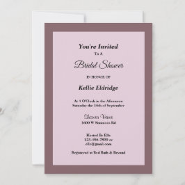 紫/赤面額縁ブライダルシャワー招待 招待状