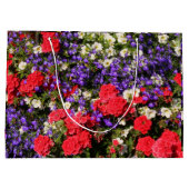 紫、赤、および白の年間花 ラージペーパーバッグ (裏面)