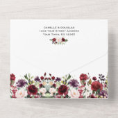 紫、赤、ピンク、金ゴールドフローラ | オールインワン招待状 (裏面)