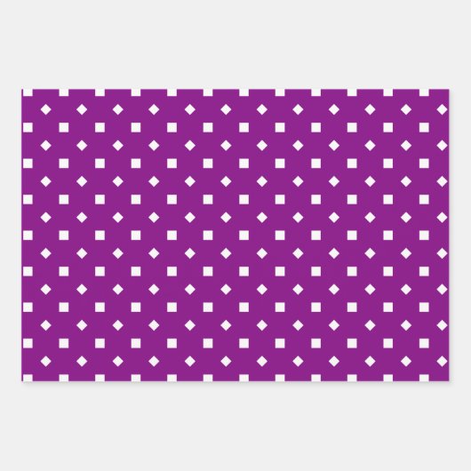 紫 赤 緑 幾何学的な図形のパターン ラッピングペーパーシート (正面)