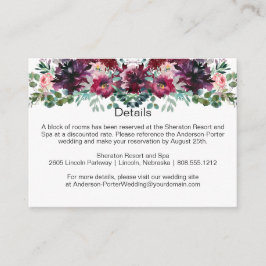 紫 赤 藤色 ピンクの花束 カード