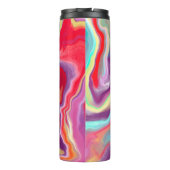 紫、赤、黄、青の抽象芸術アート タンブラー (裏面)