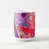 紫、赤、黄、青の抽象芸術 パーソナライズされた コーヒーマグカップ (中央)