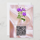 紫、金ゴールドとバラ、ピンク、マゼンタシルク 招待状 (裏面)