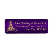 紫、金ゴールドライトツリーのアド企業のレス ラベル (正面)