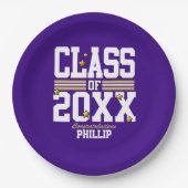 紫│金ゴールド卒業学年 ペーパープレート (正面)