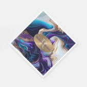 紫、金ゴールド、ティール（緑がかった色）エレガントな結婚式 スタンダードランチョンナプキン (角)