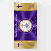 紫、金ゴールド、教会バナー屋外、任意の大事な行事 横断幕 (縦)