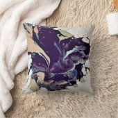 紫、金ゴールド、水色の装飾用クッション クッション (ブランケット)