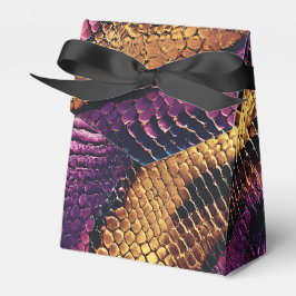 紫、金ゴールド、青いヘビの皮 フェイバーボックス