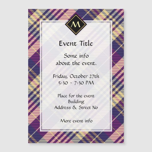 紫、金ゴールド、青のタータンチェック (正面)