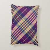 紫、金ゴールド、青のタータンチェック アクセントクッション (裏面(縦))