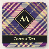 紫、金ゴールド、青のタータンチェック コースター (正面)