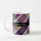 紫、金ゴールド、青のタータンチェック コーヒーマグカップ (左)