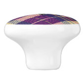 紫、金ゴールド、青のタータンチェック セラミックノブ (側面)