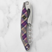 紫、金ゴールド、青のタータンチェック ソムリエナイフ (裏面)