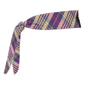 紫、金ゴールド、青のタータンチェック タイヘッドバンド (回転270)