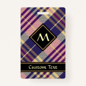 紫、金ゴールド、青のタータンチェック バッジ (正面)