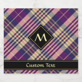 紫、金ゴールド、青のタータンチェック ビールラベル (シングルラベル)