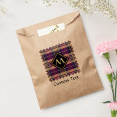 紫、金ゴールド、青のタータンチェック フェイバーバッグ (封をした状態)