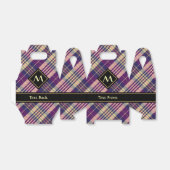 紫、金ゴールド、青のタータンチェック フェイバーボックス (折り畳みなし)