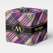 紫、金ゴールド、青のタータンチェック フェイバーボックス (正面サイド)