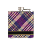 紫、金ゴールド、青のタータンチェック フラスク (裏面)