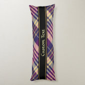 紫、金ゴールド、青のタータンチェック ボディピロー (裏面 (縦))