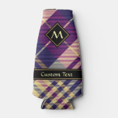 紫、金ゴールド、青のタータンチェック ボトルクーラー (正面)